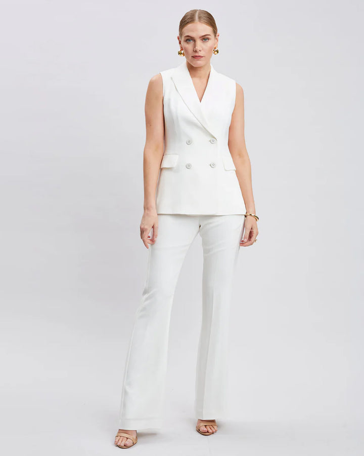 Elegant White Double Breasted Blazer Suit