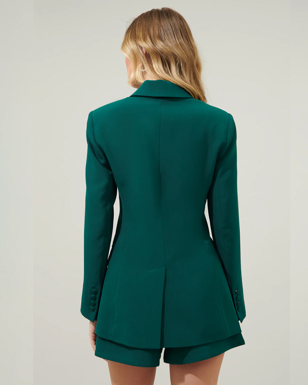 Green Blazer And Shorts Set