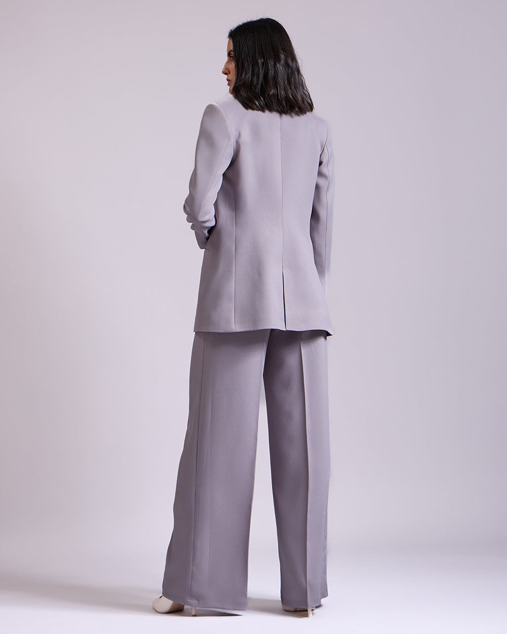 Monica Grey Single-Breasted 2-piece Suit