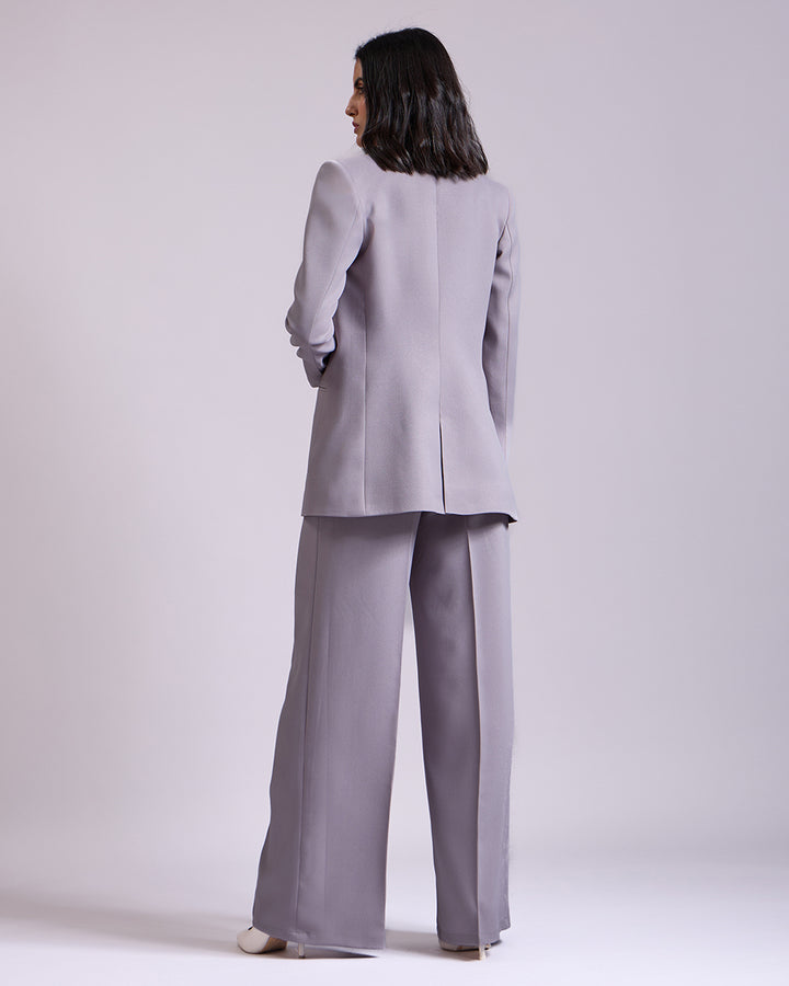 Monica Grey Single-Breasted 2-piece Suit