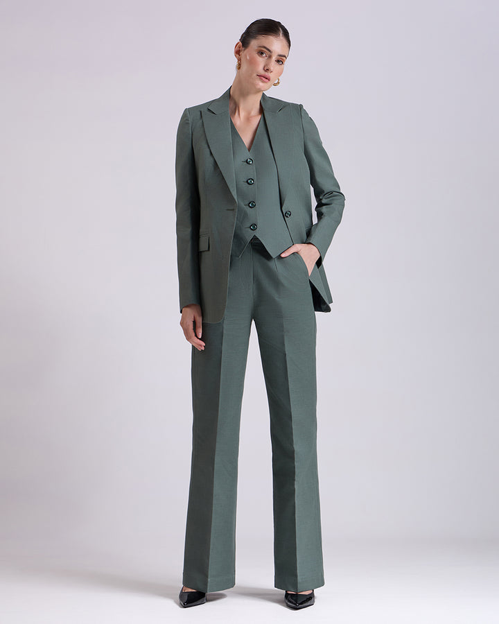 Green Single breasted 3-Piece Suit