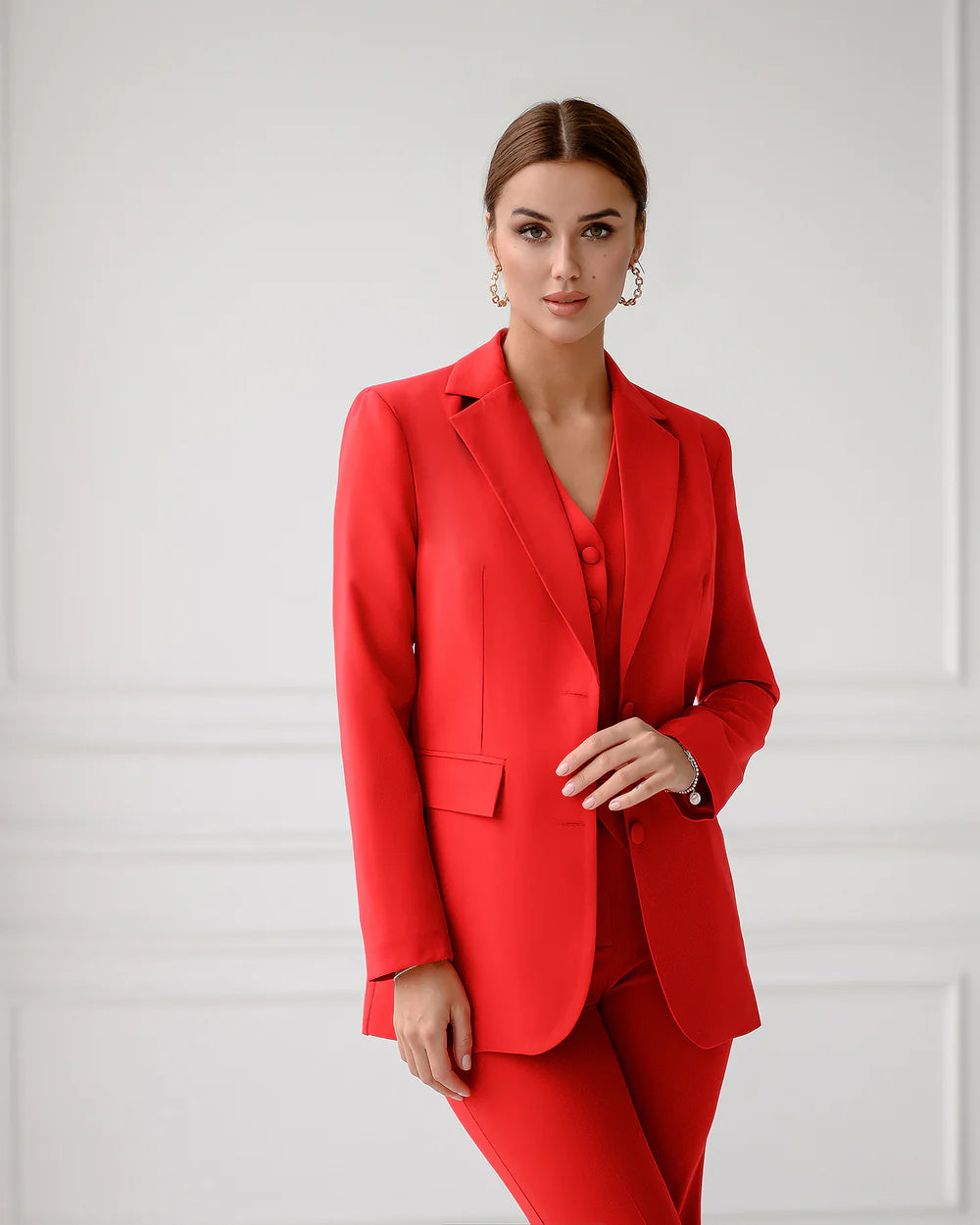 Closs Red Blazer Set