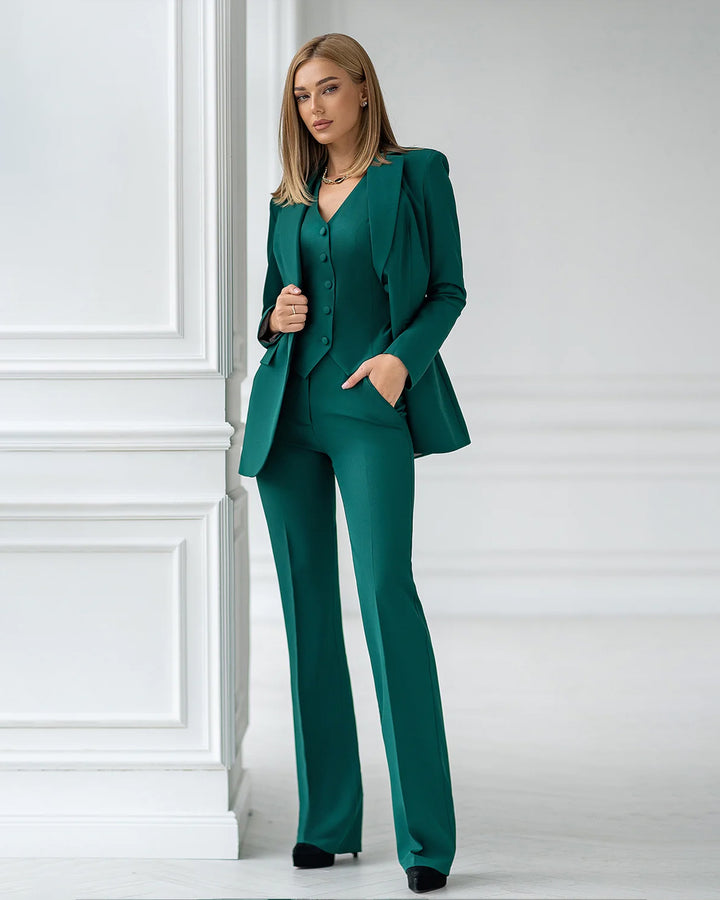 Closs Green Slim-Fit Blazer Set