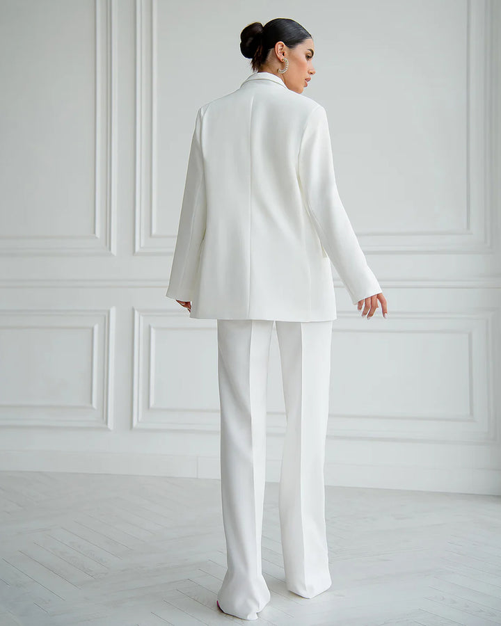 White Double-Breasted 3-Piece Suit