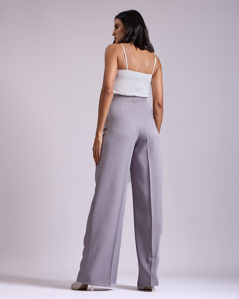 Monica Grey High-waisted Flared Pants