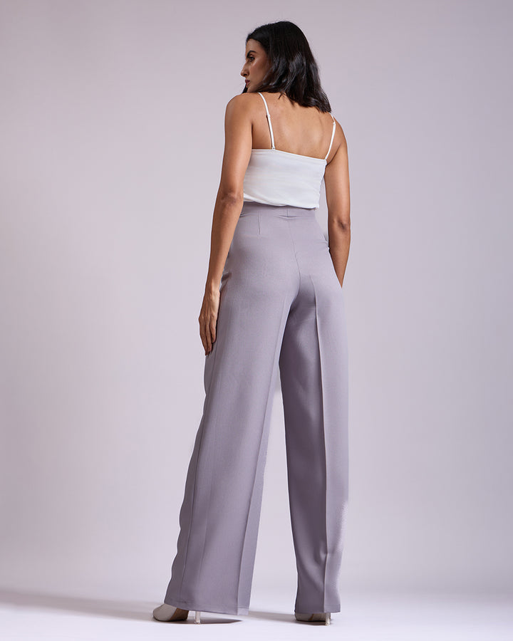 Monica Grey High-waisted Flared Pants