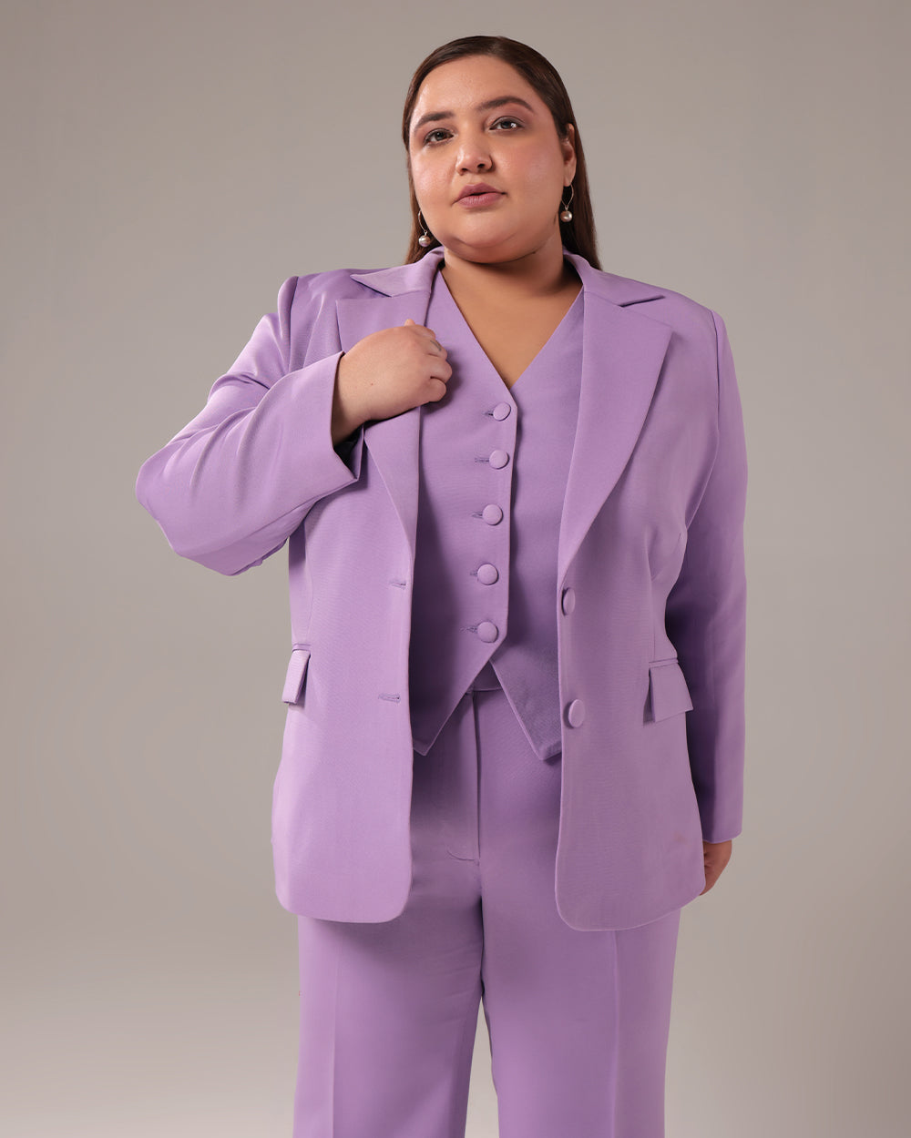 Lavender Slim Fit Blazer Set