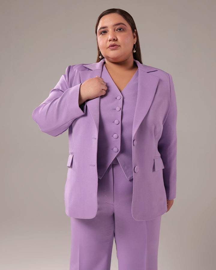 Lavender Slim Fit Blazer Set