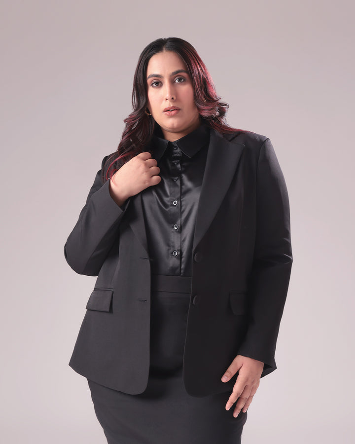 Black Single Breasted Blazer