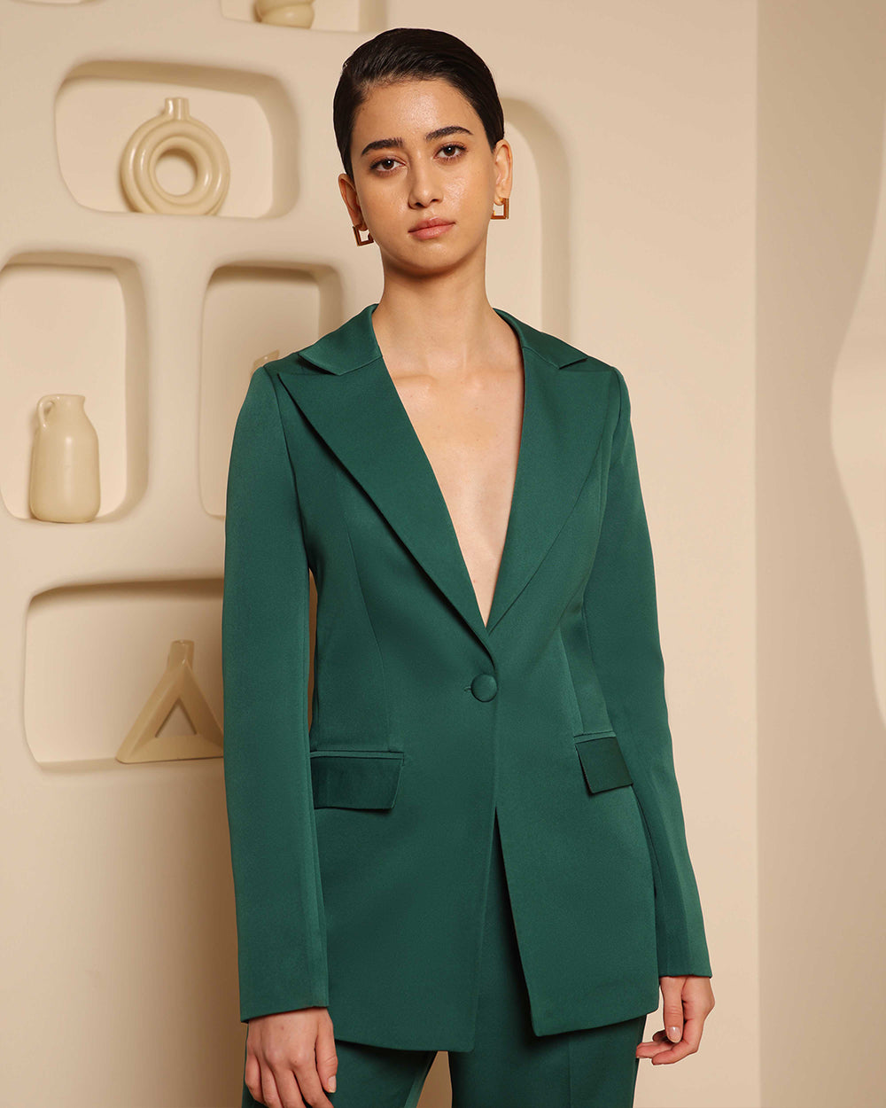 Green Formal 2-Piece Suit for Women Office Blazer Set Sheen Couture Official Green Formal 2-Piece Suit for Women Office Blazer Set Sheen Couture Official