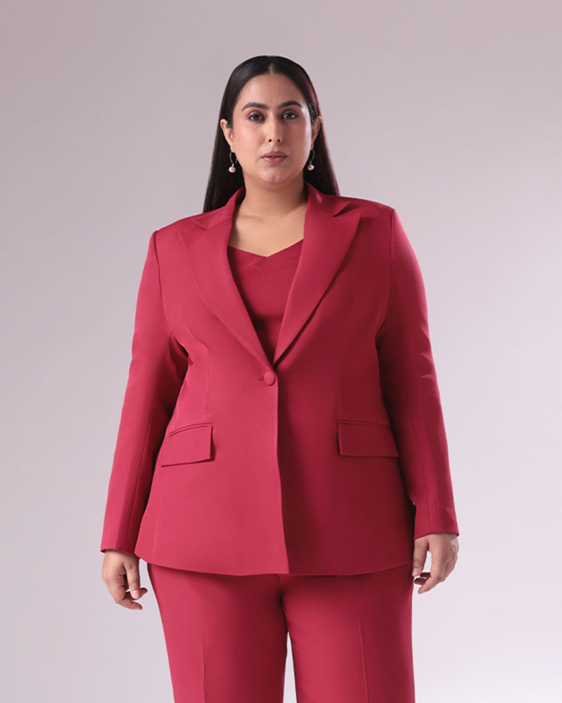 Maroon Office Blazer for Women – Sheen Couture – Sheen Couture