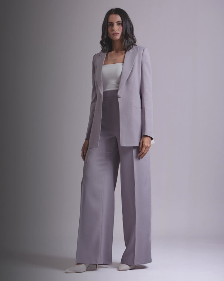 Monica Grey Single-Breasted 2-piece Suit