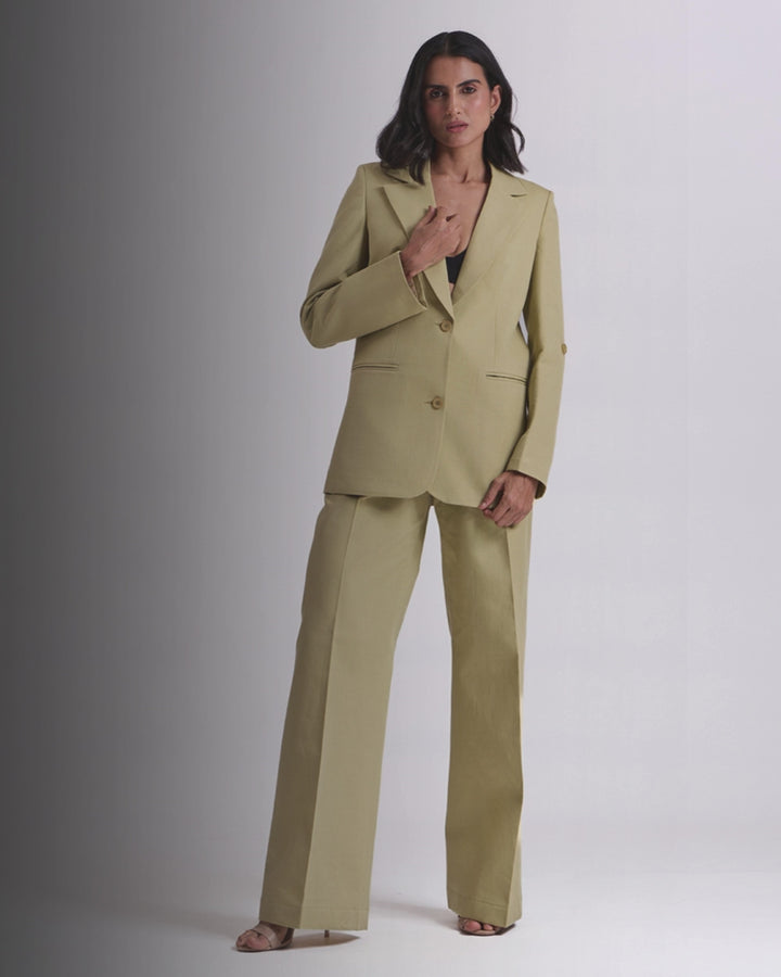 Pista Green Regular-Fit Suit 2-Piece