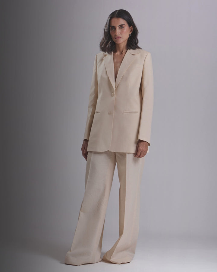 Beige Oversized 2-Piece Suit