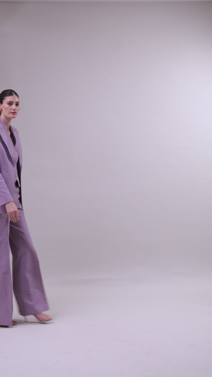 Linen - Onion Pink Single Breasted Blazer