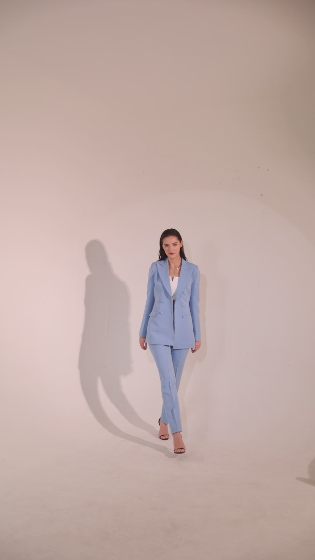 Geo Sky-Blue Blazer Set