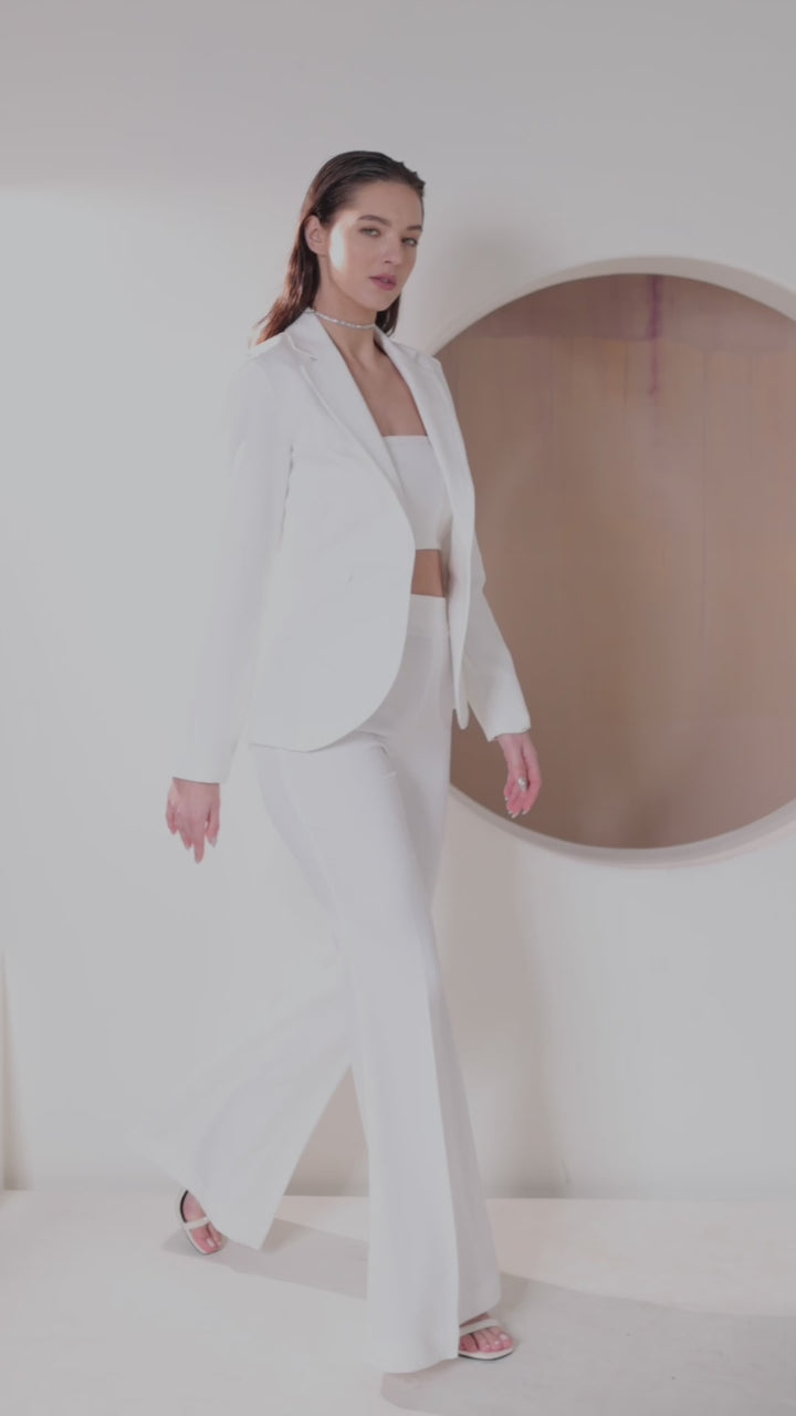 Geo White blazer set