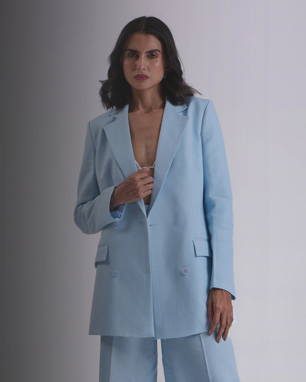 Sky blue Oversized Blazer