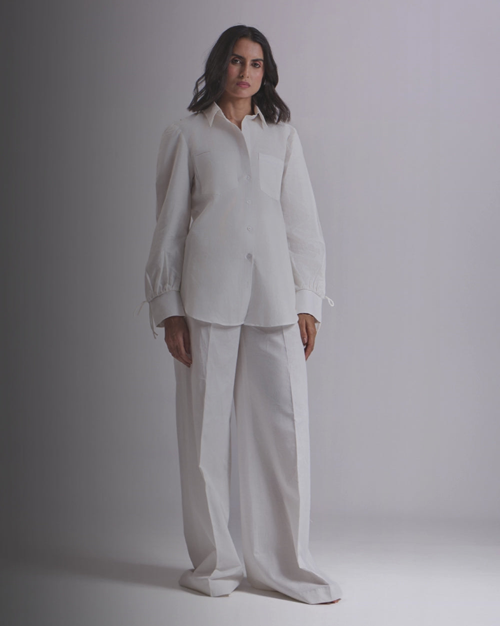Off White Oversized Shirt And Pant