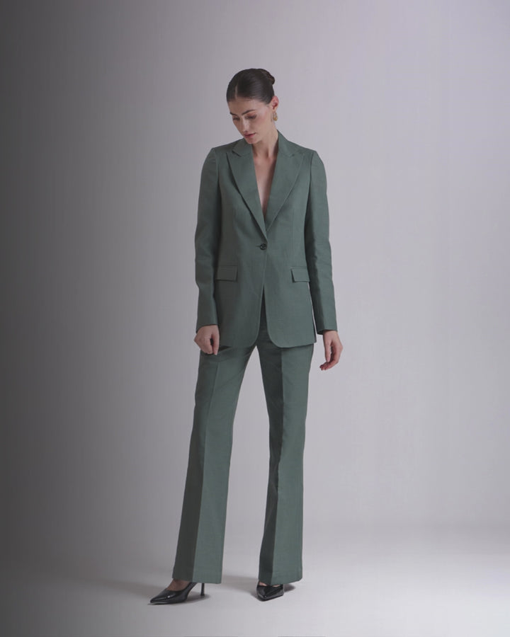 Green Single-Breasted Suit 2-Piece