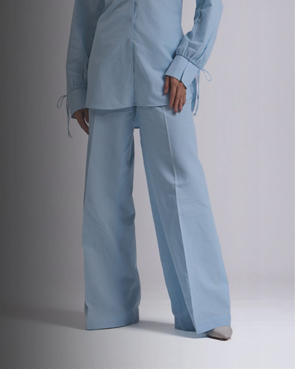 Sky Blue High Waist Palazzo Pants
