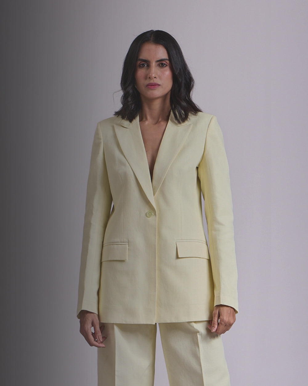 Yellow Single Breasted Blazer