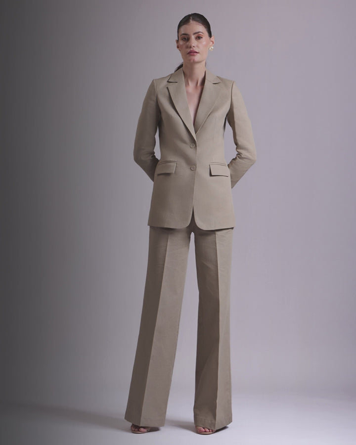Olive Single-Breasted Suit 2-Piece