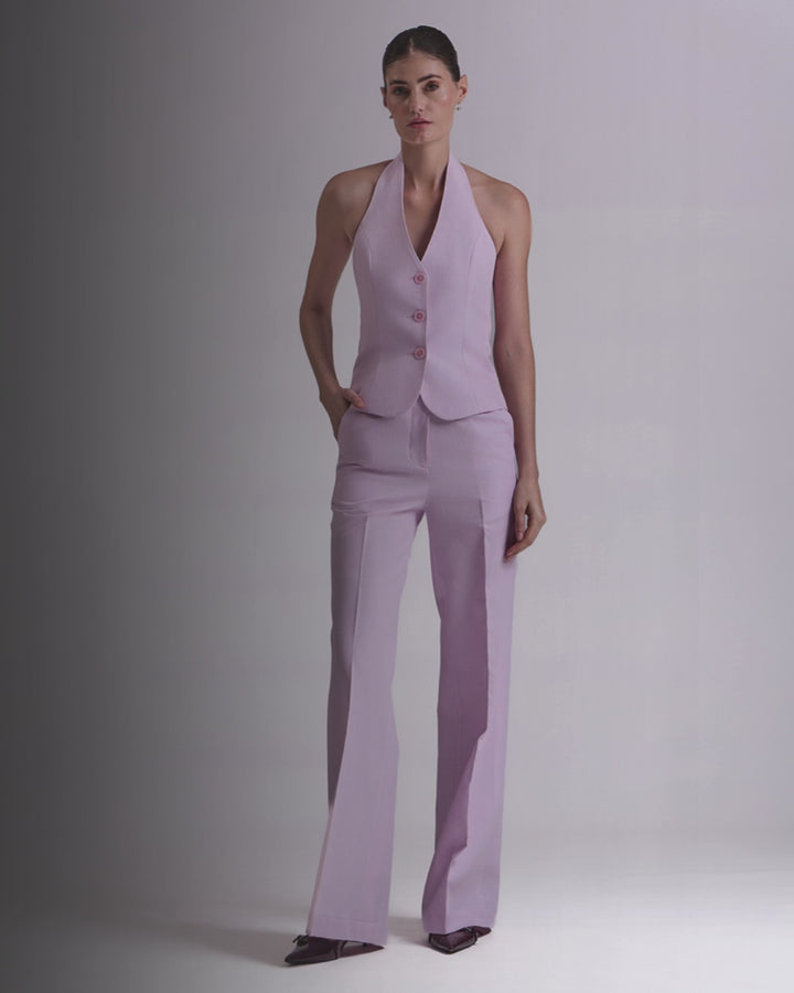 Lavender Waistcoat And Pant Set