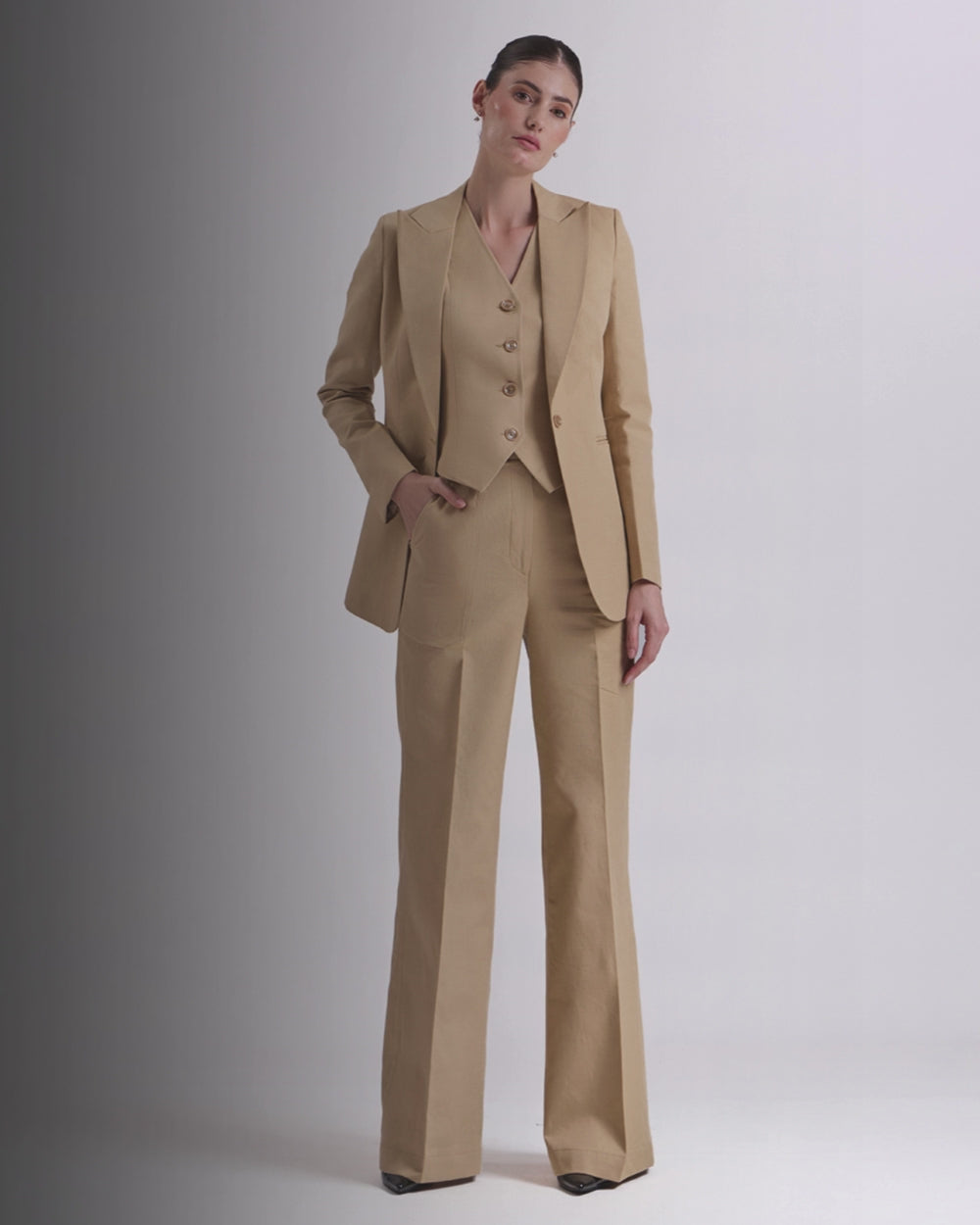 Tan Brown Single breasted 3-Piece Suit