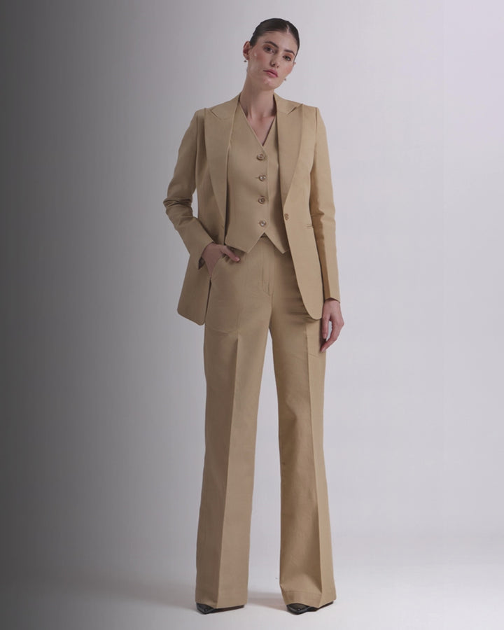 Tan Brown Single breasted 3-Piece Suit