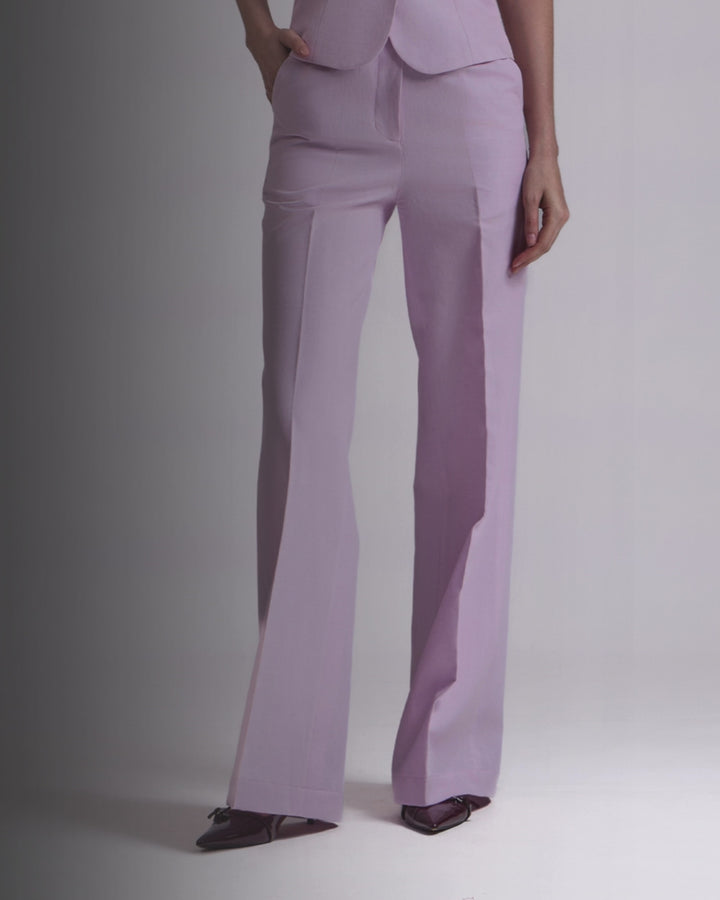 Lavender High waisted Fitted Pant