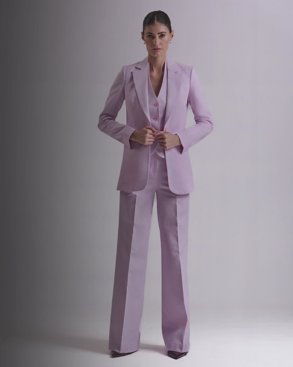 Lavender Single breasted 3-Piece Suit