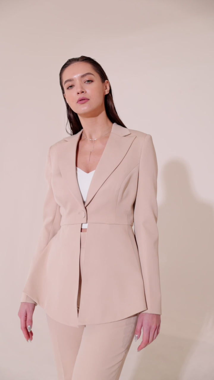 Sly Beige Blazer Set