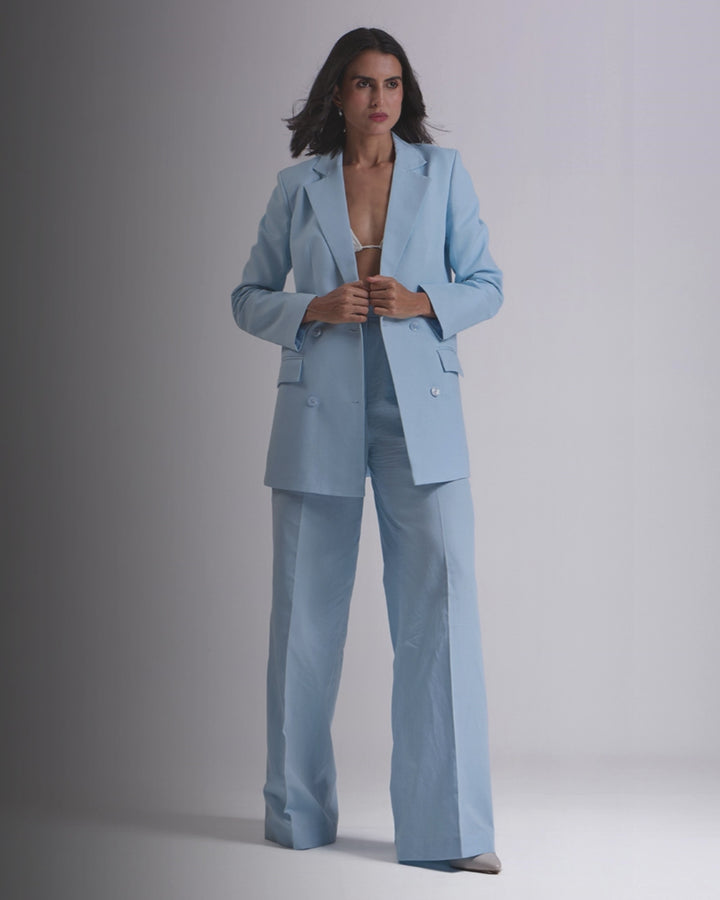 Sky blue Oversized 2-Piece Suit