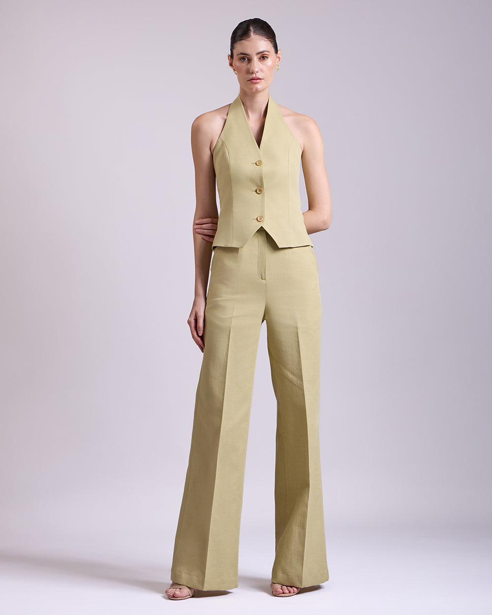 Pista Green Waistcoat And Pant Set