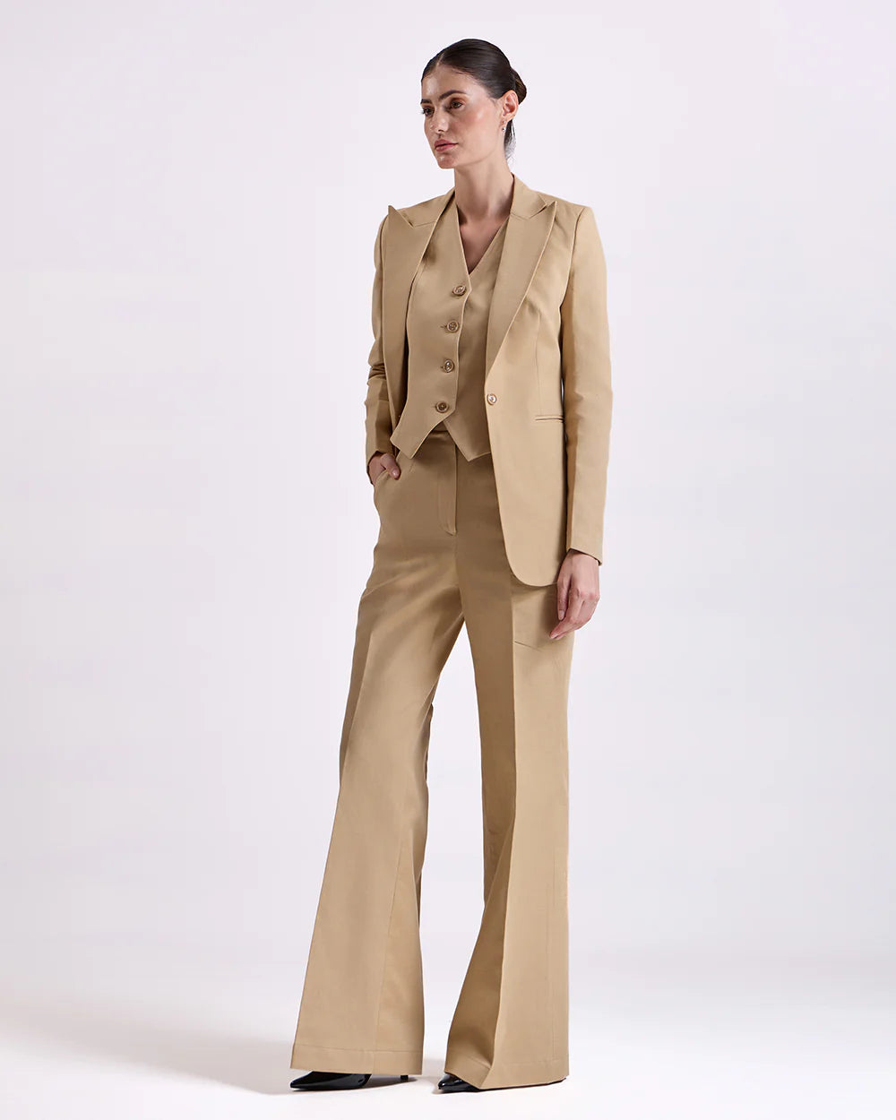 Tan Brown Waistcoat And Pant Set