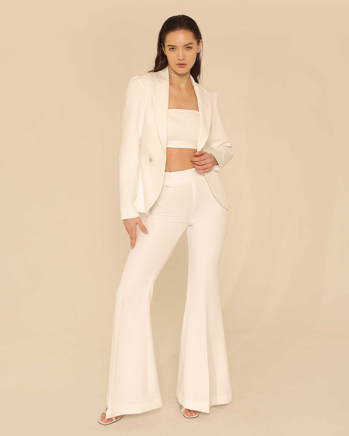 White Bell Bottom Pant