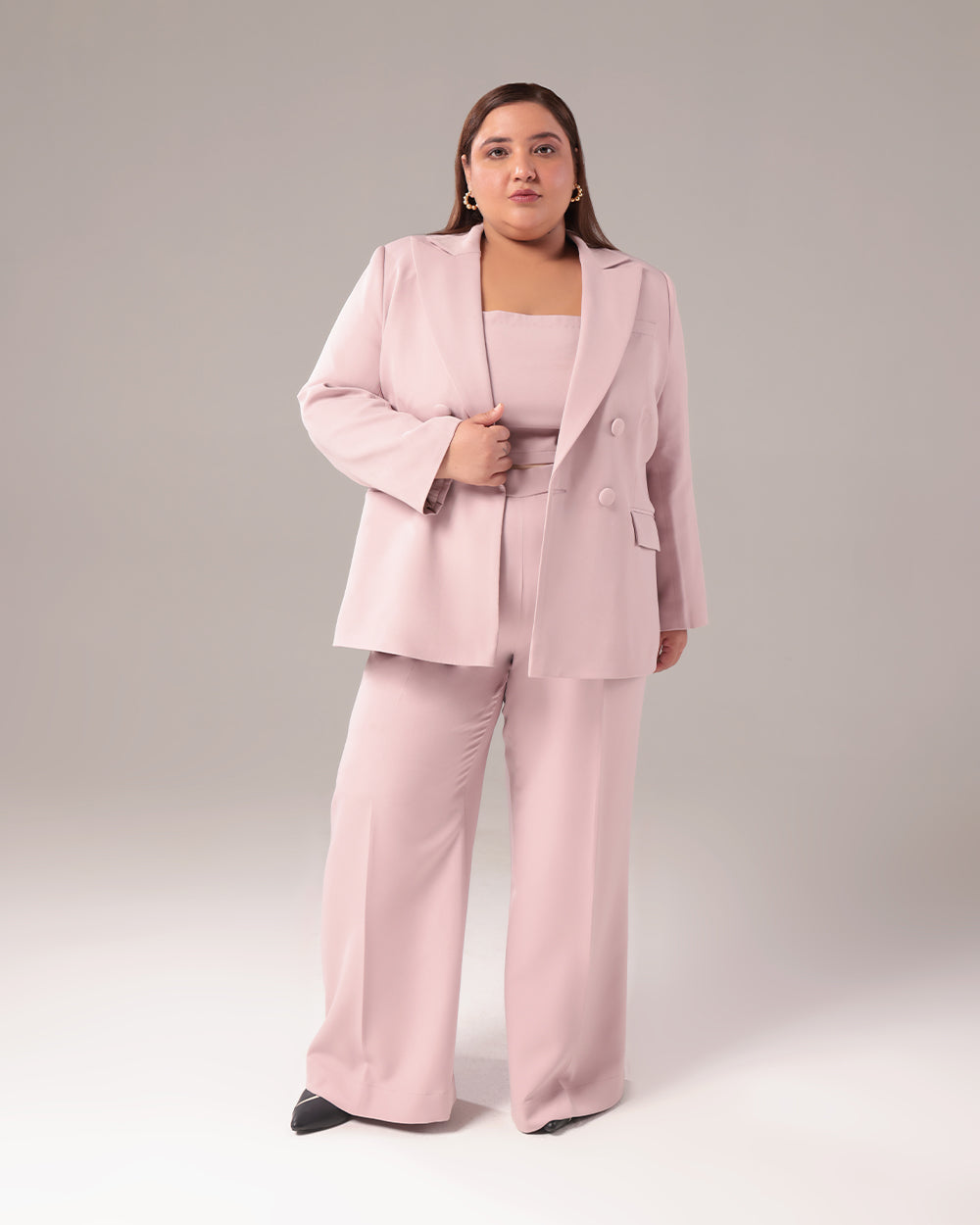 Dusty Pink Double Breasted Blazer Suit