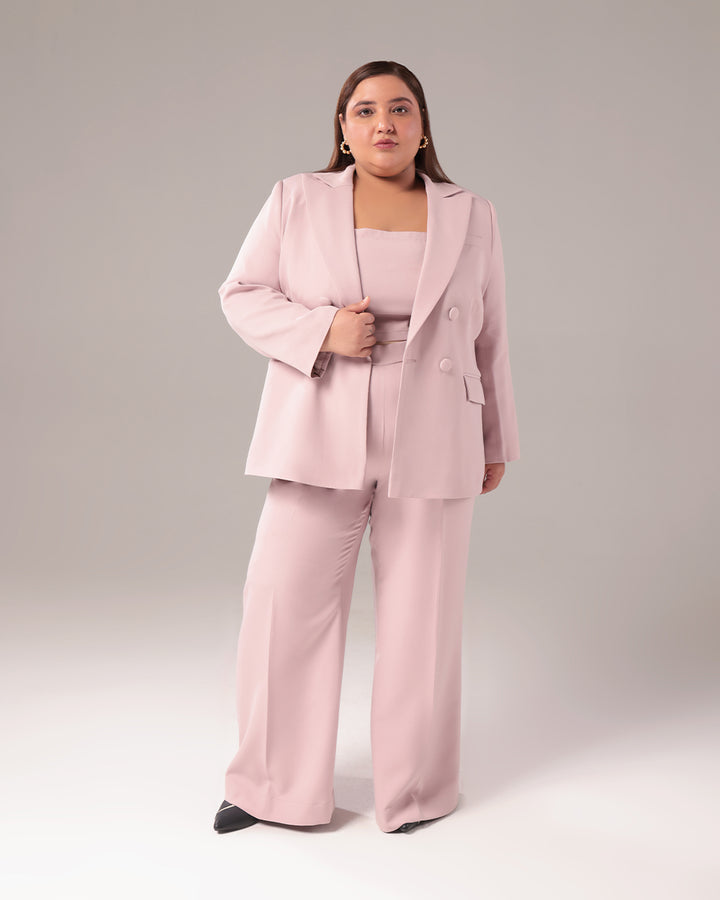 Dusty Pink Double Breasted Blazer Suit