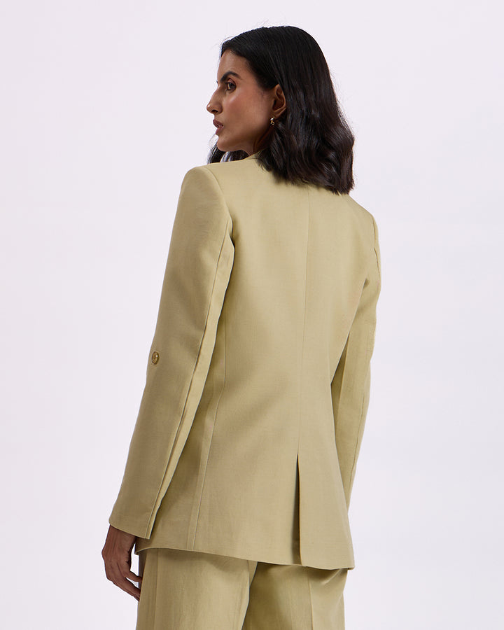Pista Green Regular-Fit Blazer