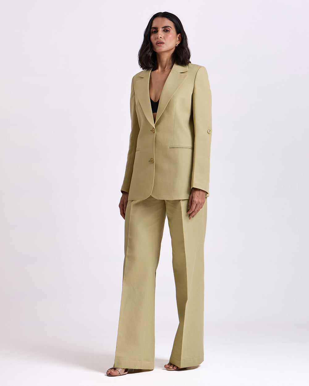 Pista Green Regular-Fit Suit 2-Piece