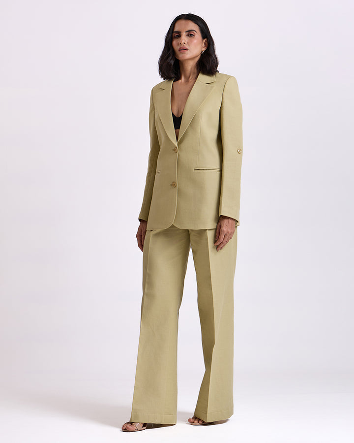 Pista Green Regular-Fit Suit 2-Piece