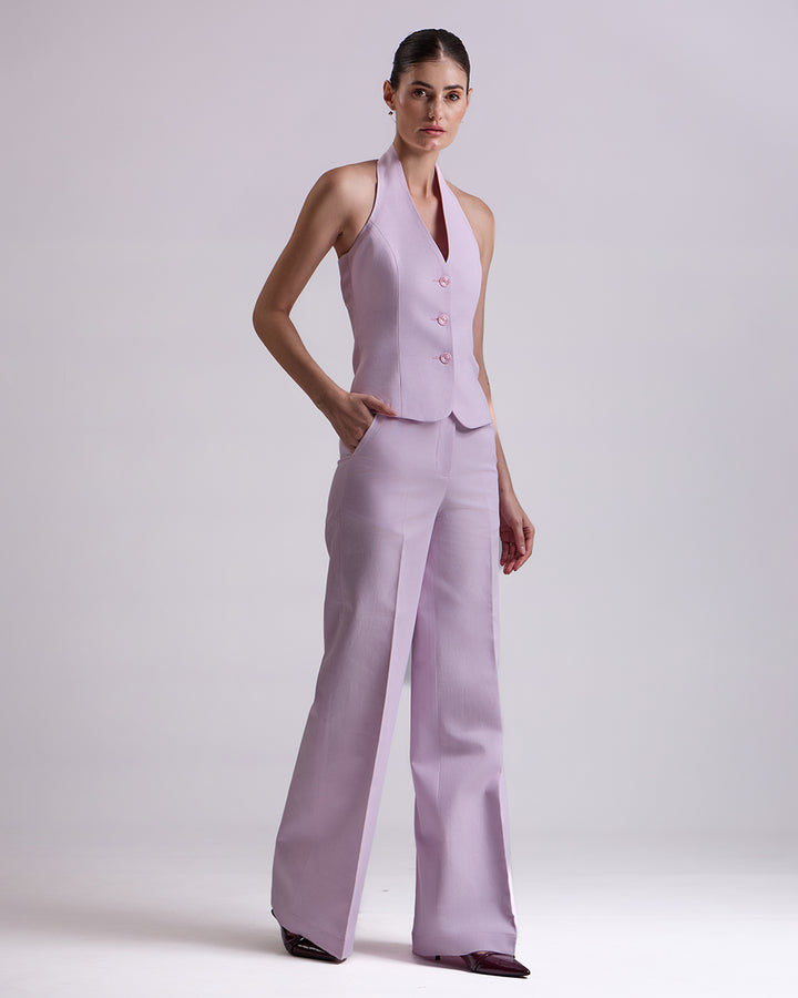 Lavender Waistcoat And Pant Set