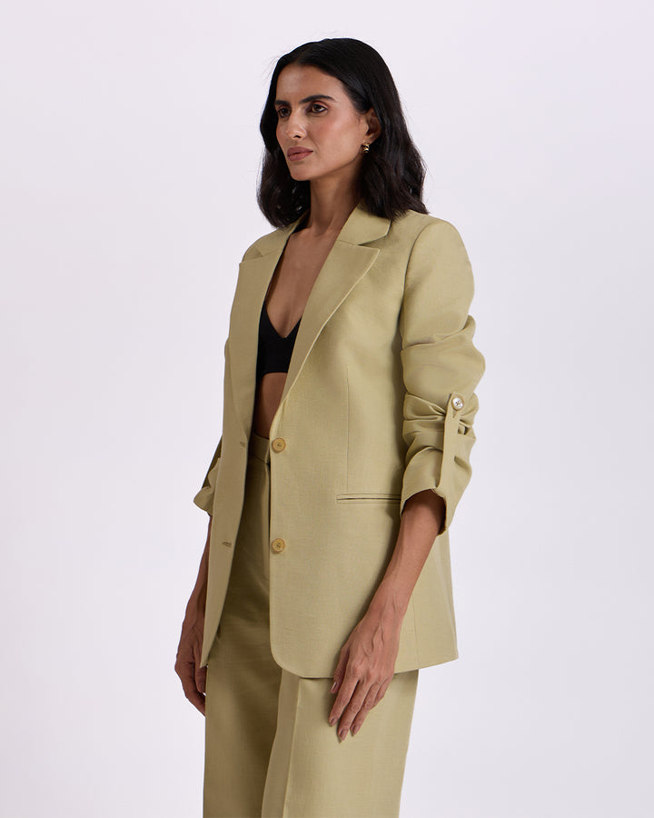 Pista Green Regular-Fit Suit 2-Piece