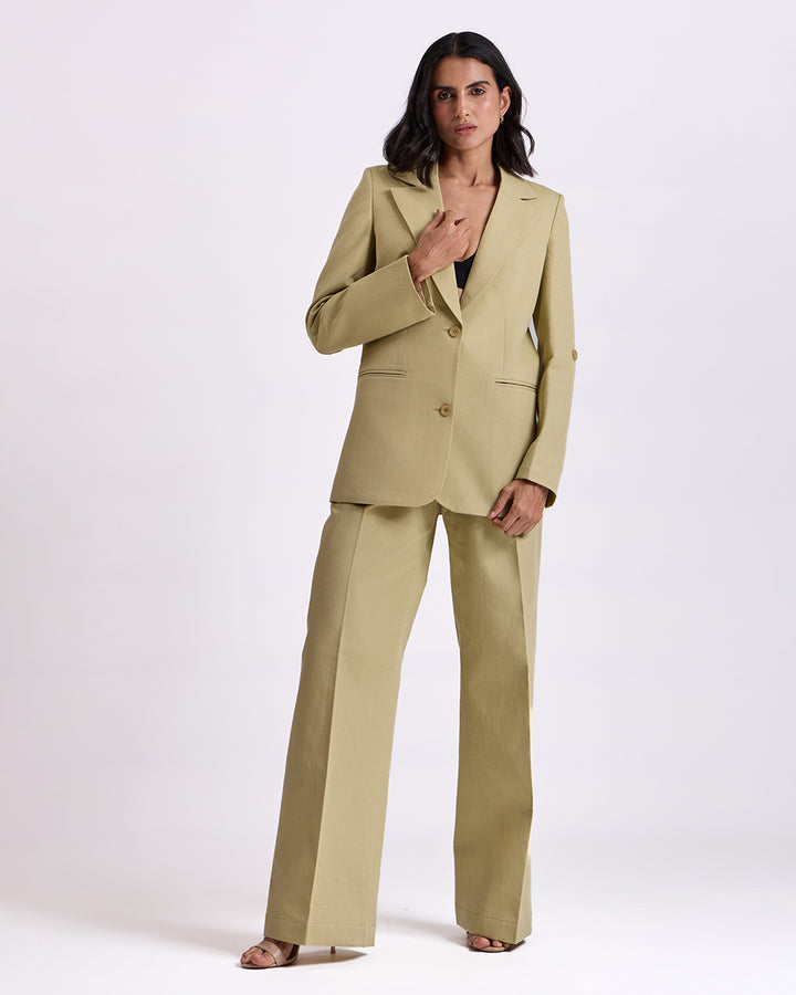 Pista Green Regular-Fit Suit 2-Piece