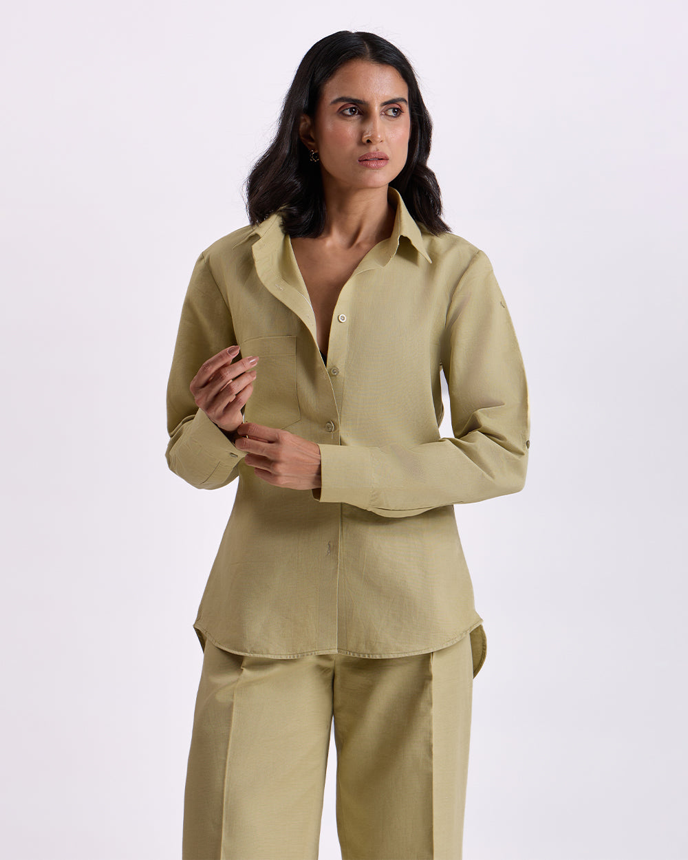 Pista Green Shirt And Pant Set