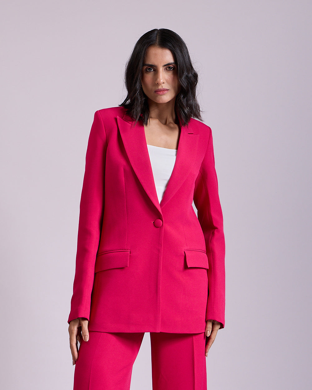 Monica Hot pink Single-Breasted Blazer