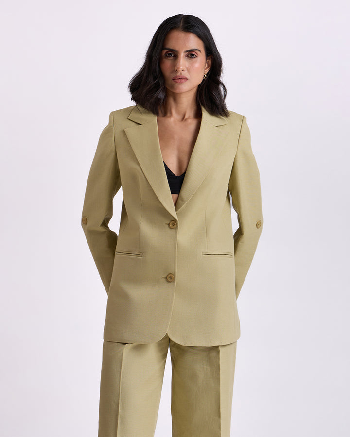 Pista Green Regular-Fit Suit 2-Piece
