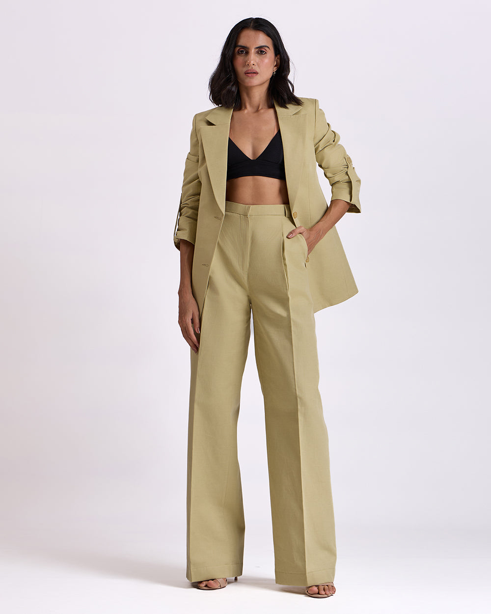 Pista Green Regular-Fit Suit 2-Piece