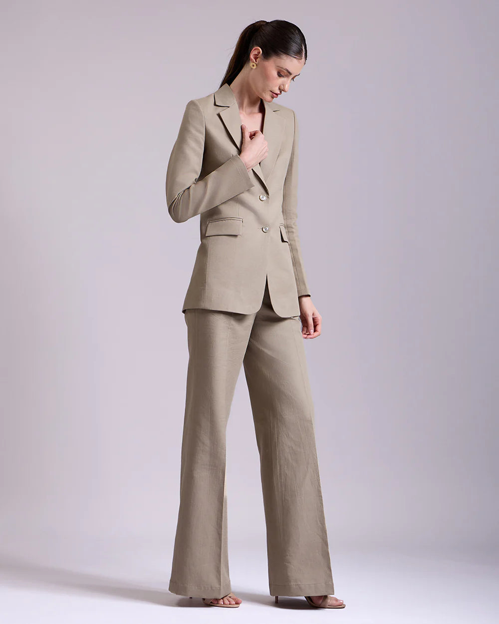 Olive Single-Breasted Suit 2-Piece